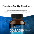 Cápsulas de peptídeos de colágeno marinho orgânico com vitamina C